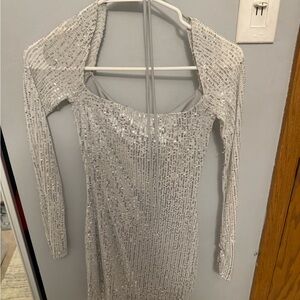 Windsor Silver Sequin Mini Dress